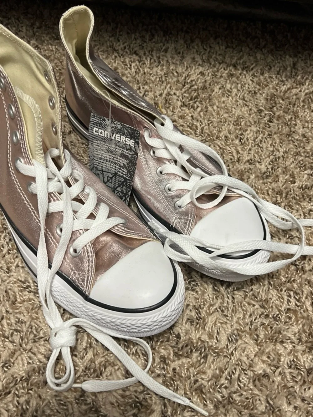 Converse Kids Metallic Rose High Top Sneakers
